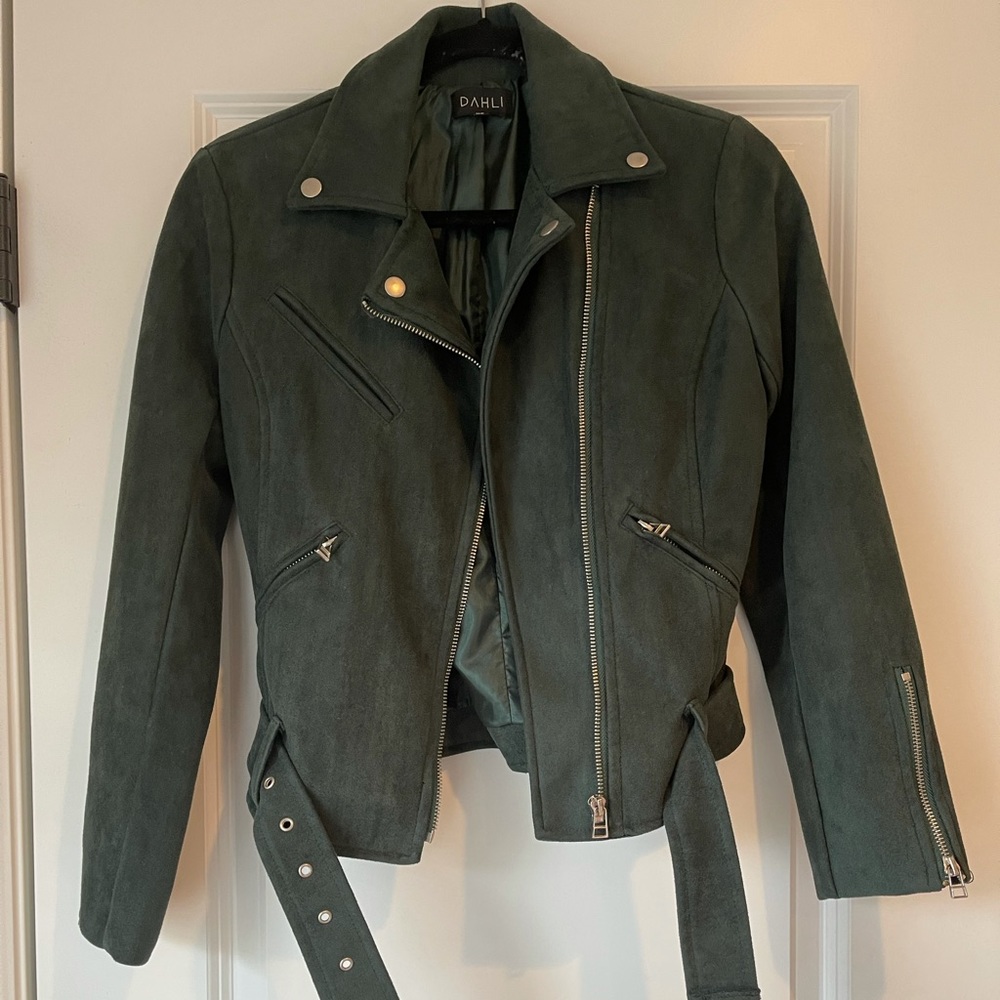 Emerald faux suede jacket